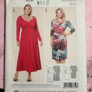 BN UNCUT BURDA 6619 WRAP DRESS SEWING PATTERN